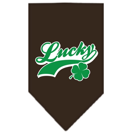 Lucky Swoosh Screen Print Bandana Cocoa Small